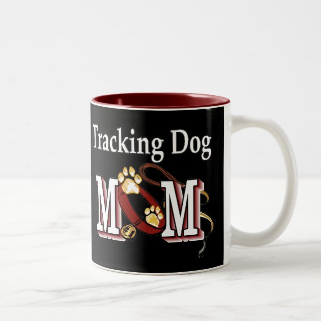 Taza Bicolor Rastreando regalos de mamá de perro (Derecha)