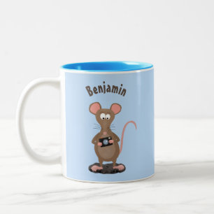 Taza Bicolor Rata divertida con ilustracion de personalizado de
