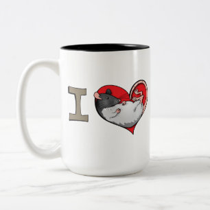 Taza Bicolor Ratas del corazón I