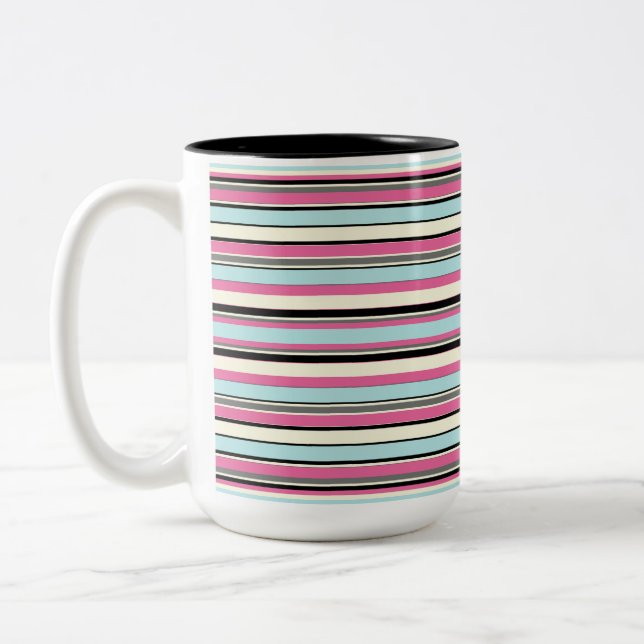 Taza Bicolor Rayado decorativo  (Izquierda)