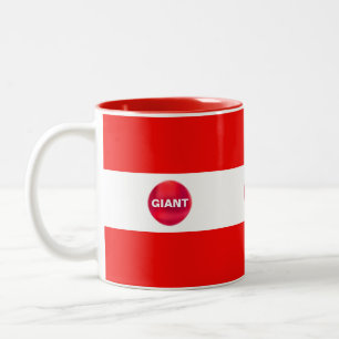 Taza Bicolor Rayado rojo y blanco