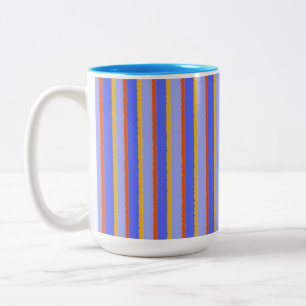 Taza Bicolor rayas abstractas arte moderno