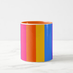 Taza Bicolor Rayas arcoiris