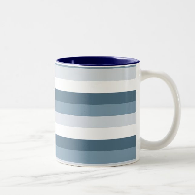 Taza Bicolor Rayas azules y blancas (Derecha)