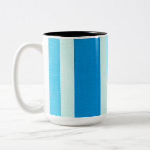 Taza Bicolor Rayas azules y blancas
