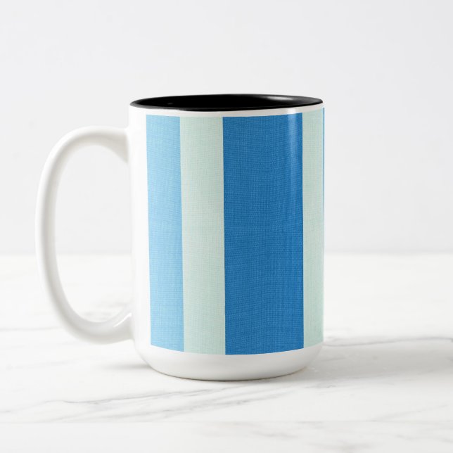 Taza Bicolor Rayas azules y blancas (Izquierda)