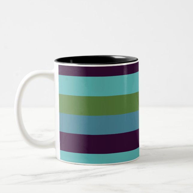 Taza Bicolor Rayas de armonía costera (Izquierda)