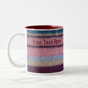 Taza Bicolor rayas de colores de punto retro divertidas