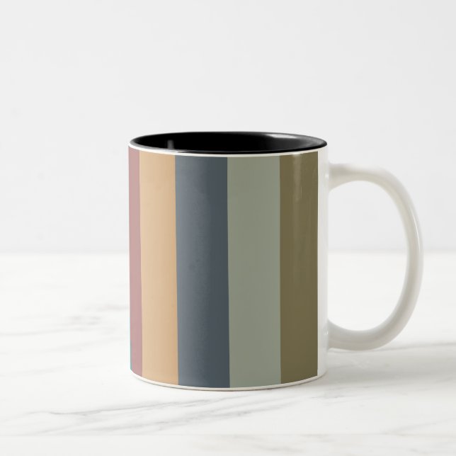 Taza Bicolor rayas de colores pastel (Derecha)