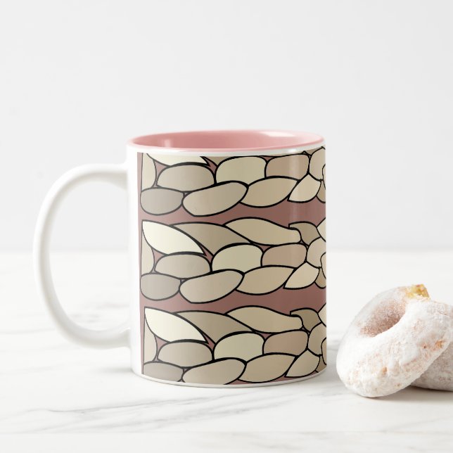 Taza Bicolor Rayas de cuerda modernas (Con donut)
