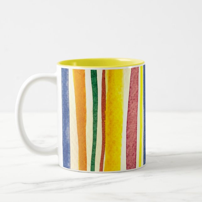 Taza Bicolor rayas de verano (Izquierda)