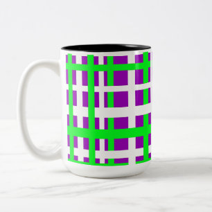 Taza Bicolor Rayas entrelazadas Black Green Purple