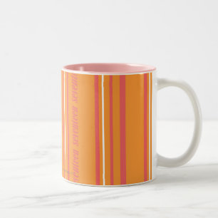 Taza Bicolor Rayas finas anaranjadas