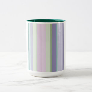 Taza Bicolor Rayas púrpura, Neptuno, verde mar y lavanda