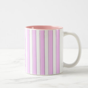 Taza Bicolor Rayas rosadas sobre blanco