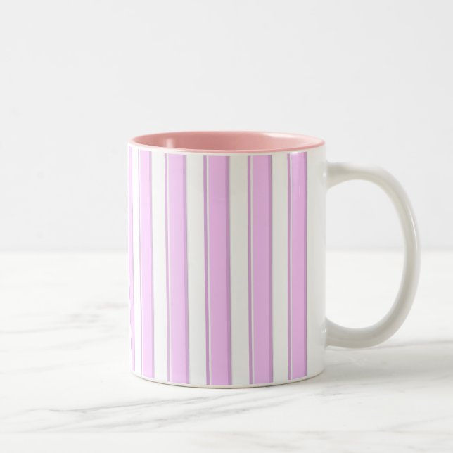 Taza Bicolor Rayas rosadas sobre blanco (Derecha)