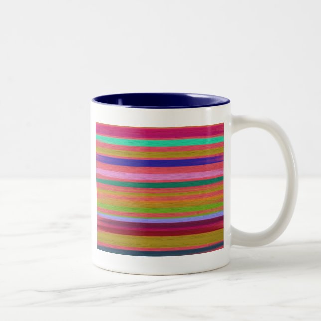 Taza Bicolor Rayos de arte abstracto de arcoiris modernos (Derecha)