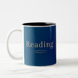 Taza Bicolor Reading Puppy Book Lover Mug Teal Blue