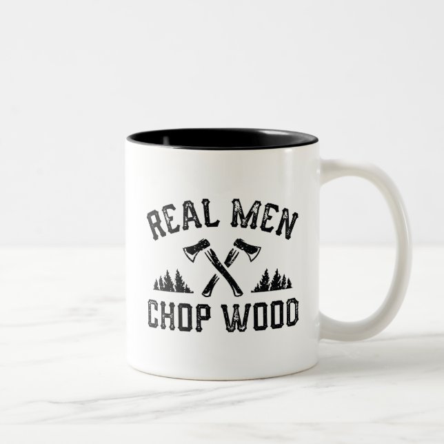 Taza Bicolor Real Men Chop Wood (Derecha)