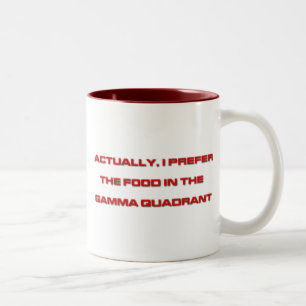 Taza Bicolor Realmente, prefiero la comida en el cuadrante
