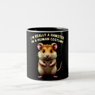 Taza Bicolor Realmente soy un hámster en un disfraz humano