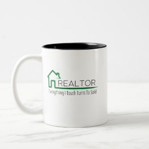 Taza Bicolor Realtor - Todo Lo Que Toco Se Vuelve Vendido