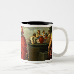 Taza Bicolor Rebecca y Eliezer en bien, c.1626-27