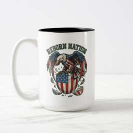 Taza Bicolor Reborn Nation American Eagle Hatching Flag Egg Tee