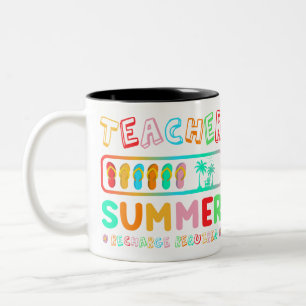 Taza Bicolor Recarga de verano del profesor exigida para el bañ