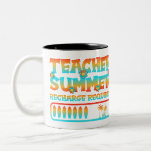 Taza Bicolor Recarga de verano del profesor Mug de vacaciones r