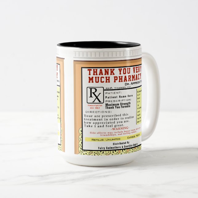 Taza Bicolor Receta de agradecimiento (Anverso derecho)
