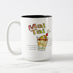 TAZA BICOLOR RECETA DE COCTEL MAI TAI ART