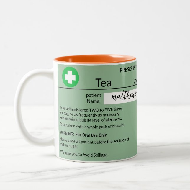 Taza Bicolor Receta divertida personalizada Café Tea Mug (Izquierda)