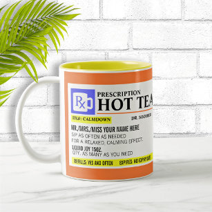 Taza Bicolor Receta divertida Tea Mug caliente