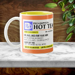 Taza Bicolor Receta divertida Tea Mug caliente<br><div class="desc">Añada un nombre a esta divertida taza de té caliente con "prescripción" para una idea de regalo perfectamente única! O,  llene su propia receta por un poco de algo para usted.</div>