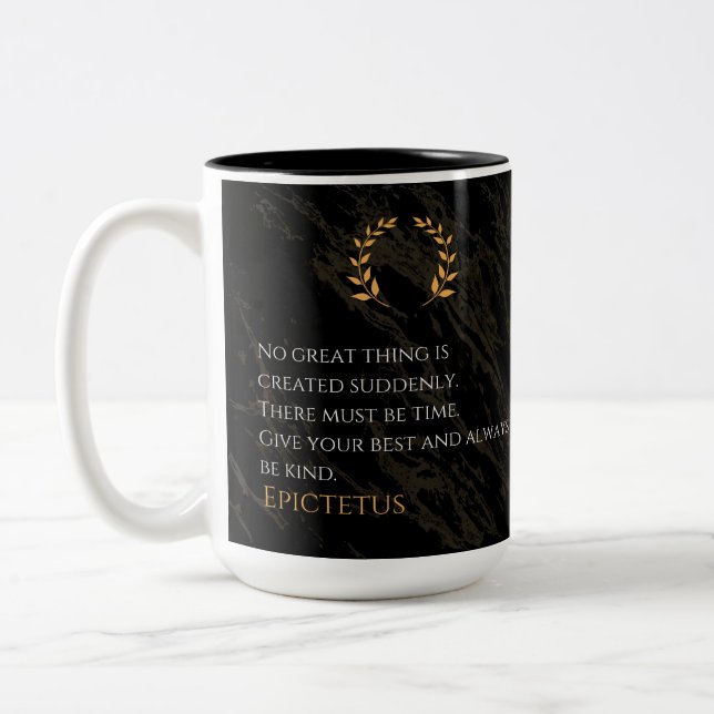 Taza Bicolor Receta para la grandeza de Epictetus (Izquierda)