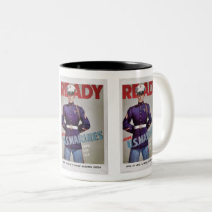 Taza Bicolor Reclutamiento Marino Vintage 