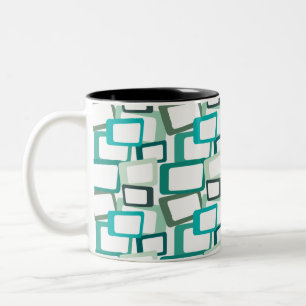 Taza Bicolor Rectángulos modernos de mediados del siglo