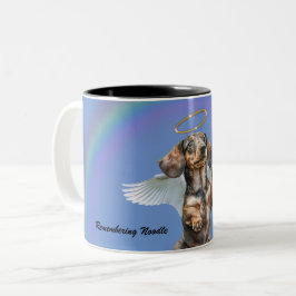 Taza Bicolor Recuento de Angel Dachshund Café Mug