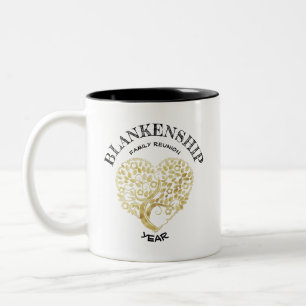 Taza Bicolor Recuerdo de árbol de corazón dorado para reunión f