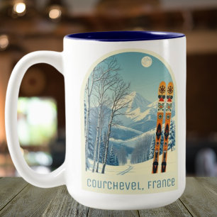 Taza Bicolor Recuerdo de Courchevel les trois Vallées