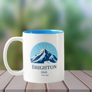 Taza Bicolor Recuerdo de esquí en Brighton Utah vacaciones
