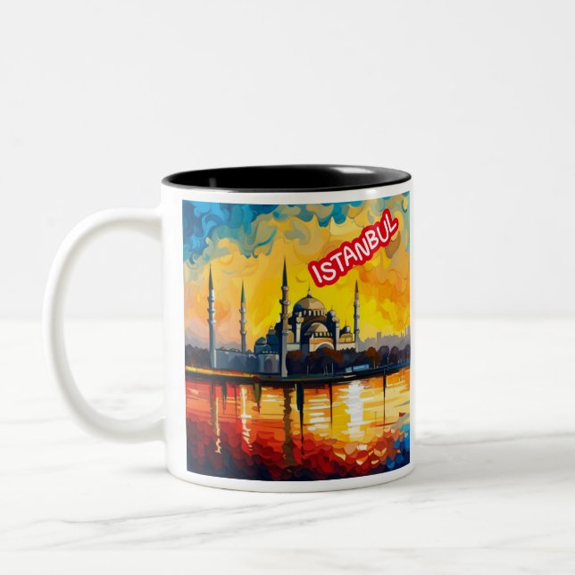 Taza Bicolor Recuerdo de Estambul Turquía (Izquierda)