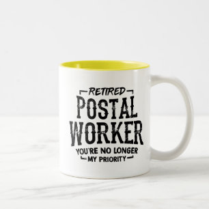 Taza Bicolor Recuerdo de Jubilación del Trabajador Postal Carte