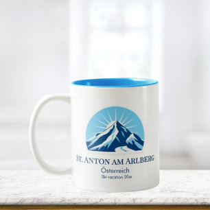 Taza Bicolor Recuerdo de la estación de esquí de St. Anton am A