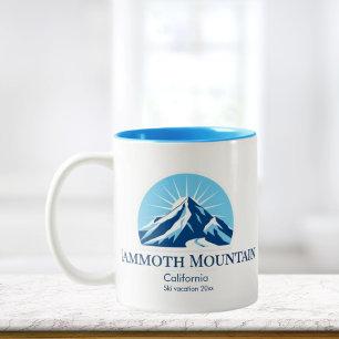 Taza Bicolor recuerdo de la estación de esquí Mammoth Mountain 