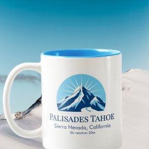 Taza Bicolor Recuerdo de la estación de esquí Palisades Tahoe C