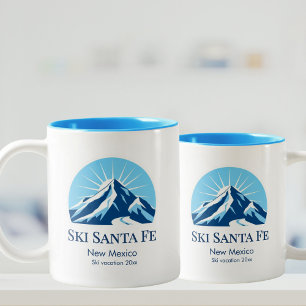 Taza Bicolor Recuerdo de la estación de esquí Ski Santa Fe Nuev