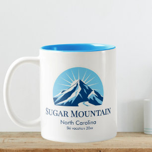 Taza Bicolor Recuerdo de la estación de esquí Sugar Mountain Ca