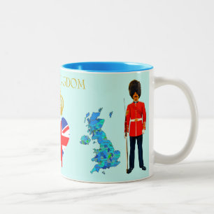Taza Bicolor Recuerdo del Corazón de Londres, Inglaterra, Reino